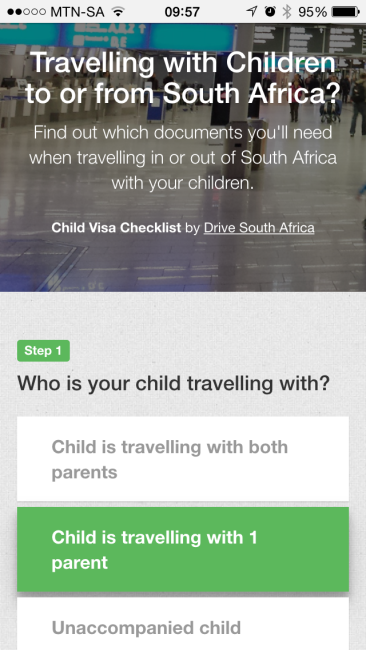 South Africa child visa